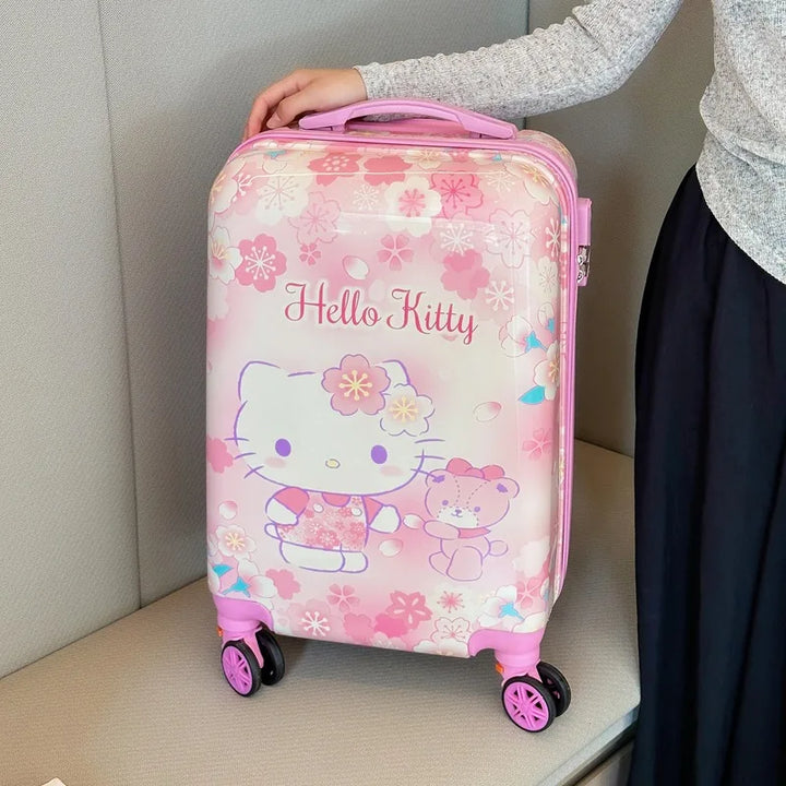 Water-resistant children's carry-on suitcase, hard shell design & spinner wheels, makes kids travel easy and fun.