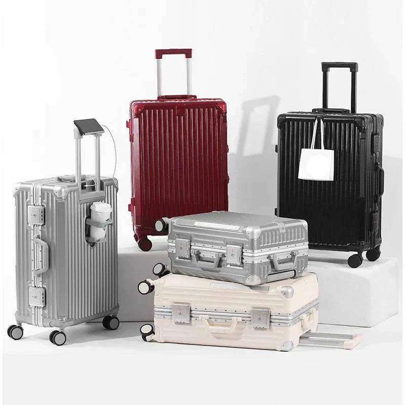 Durable hardshell luggage with modern design, perfect for secure and smooth travel, featuring spinner wheels.
