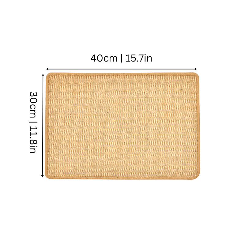 Cat furniture protector scratch mat, natural sisal. Saves couches & chairs from pet scratching. Essential cat supply.