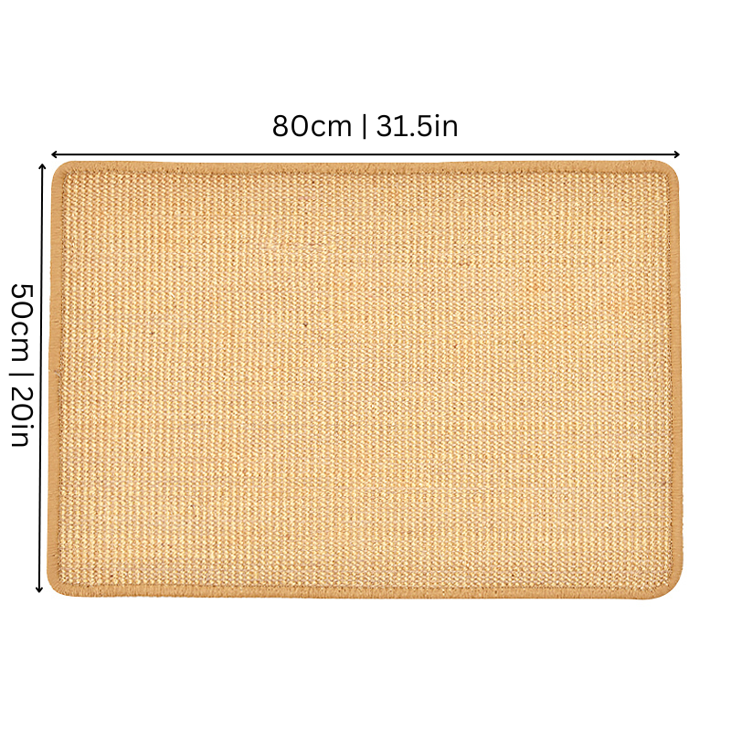 Eco-friendly cat scratch mat protects furniture. Durable sisal surface for healthy scratching. A must-have pet accessory.