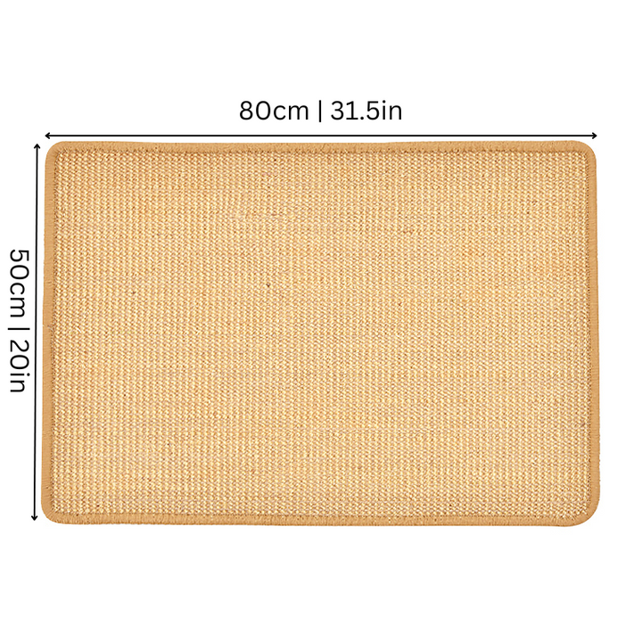 Eco-friendly cat scratch mat protects furniture. Durable sisal surface for healthy scratching. A must-have pet accessory.