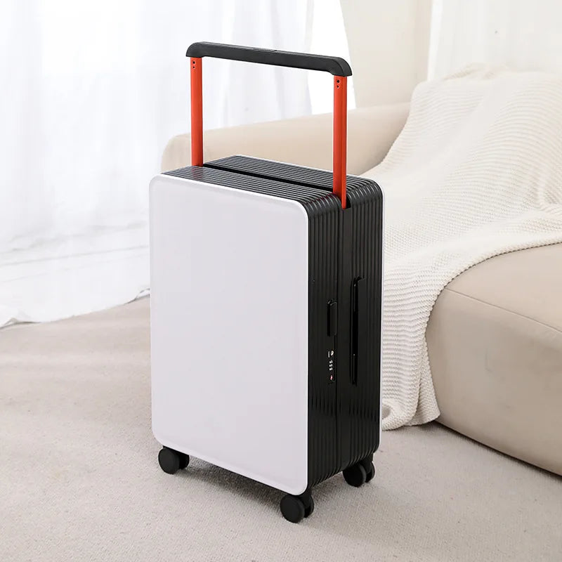 Full view of the Dublin hard shell suitcase, highlighting its modern design and versatile spinner wheels.