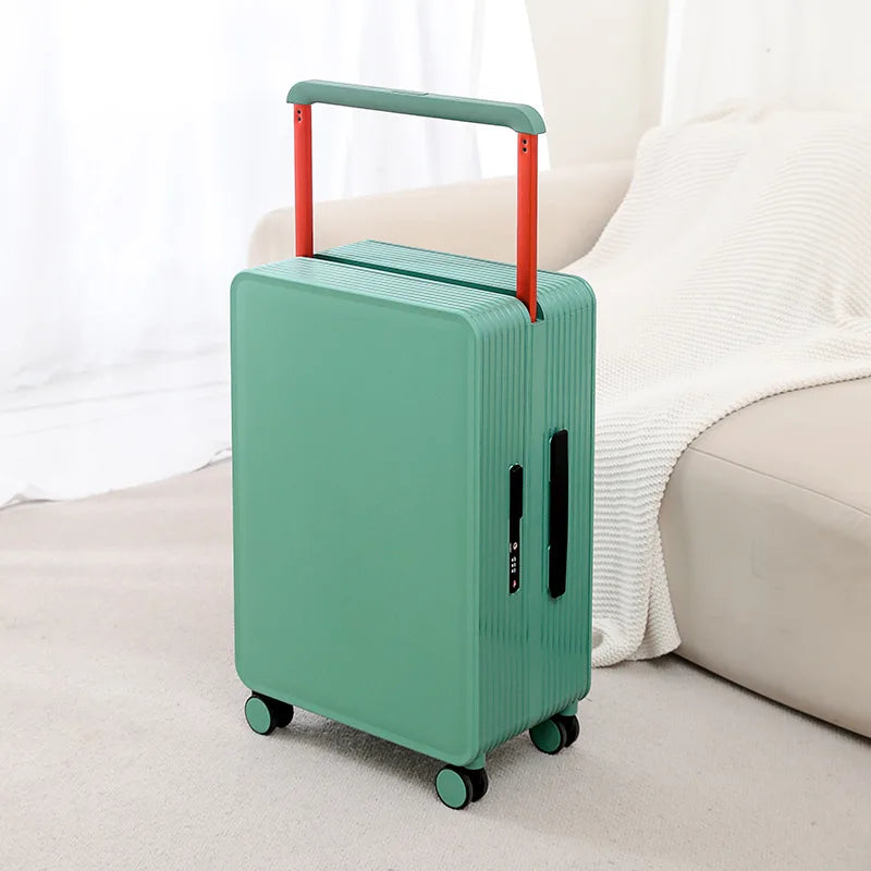 Sleek PP hard shell suitcase, ideal as cabin luggage, showcasing a secure integrated TSA lock.