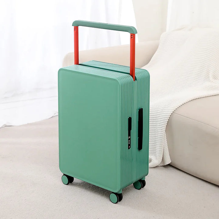 Sleek PP hard shell suitcase, ideal as cabin luggage, showcasing a secure integrated TSA lock.