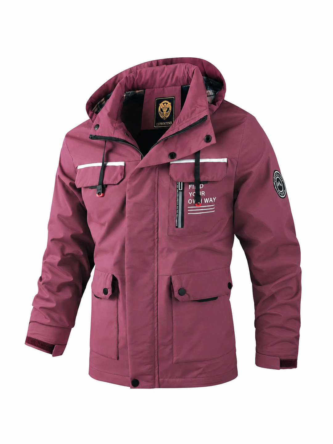 Practical men's fall hooded jacket; a versatile outerwear option for casual wear & outdoor adventures.
