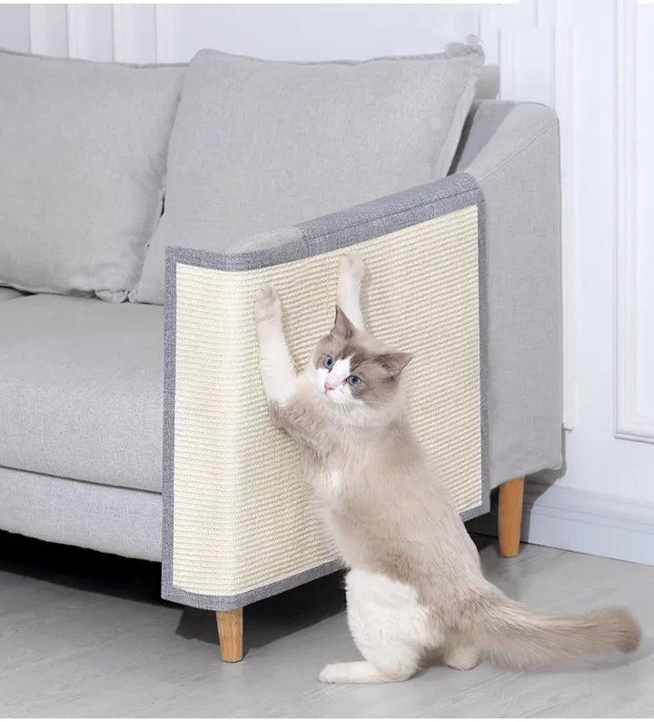 Durable sisal cat scratch mat for sofa armrest protection, a vital furniture protector.