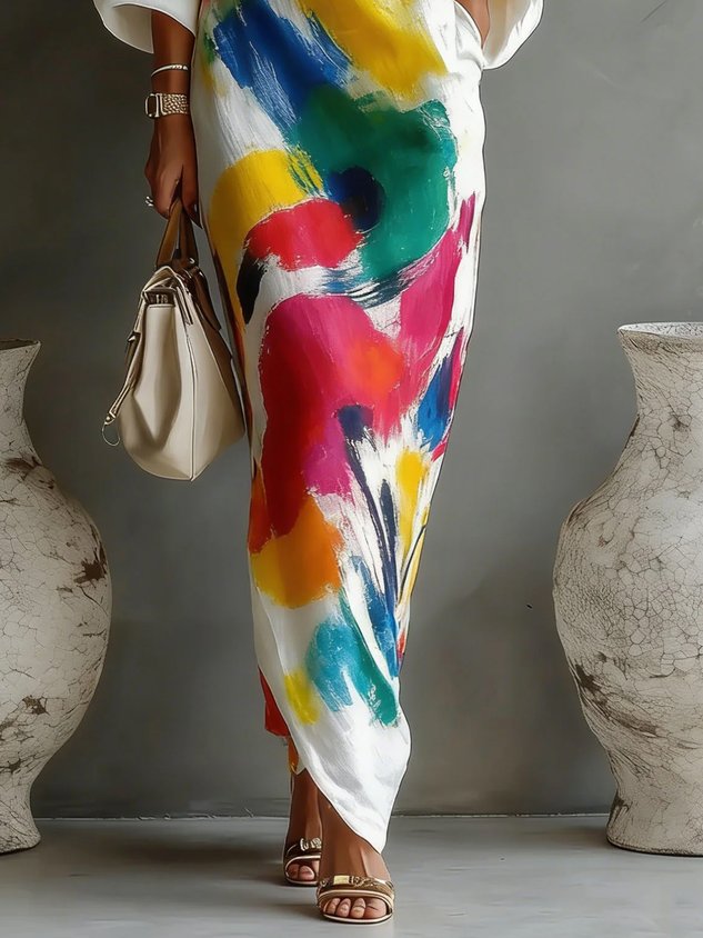 Pink Flowing Penny Maxi Dress. Elegant women's long dress for summer parties and special occasions, relaxed fit.