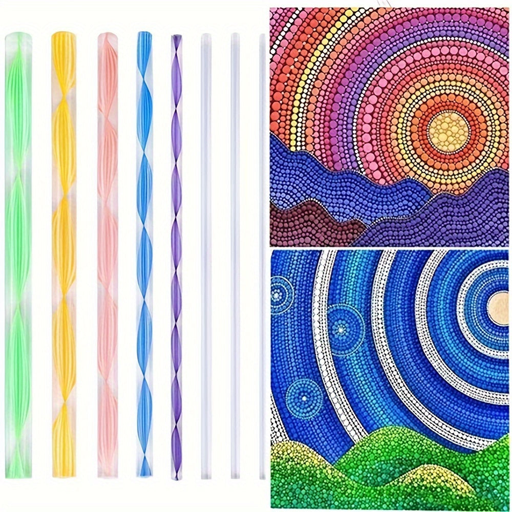 Assorted mandala dotting tools set with various sizes for detailed rock art, acrylic painting, & crafts.