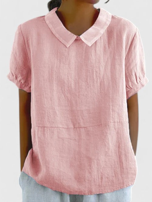 Classic women's elegant button-down shirt, perfect for versatile office wear or sophisticated casual.