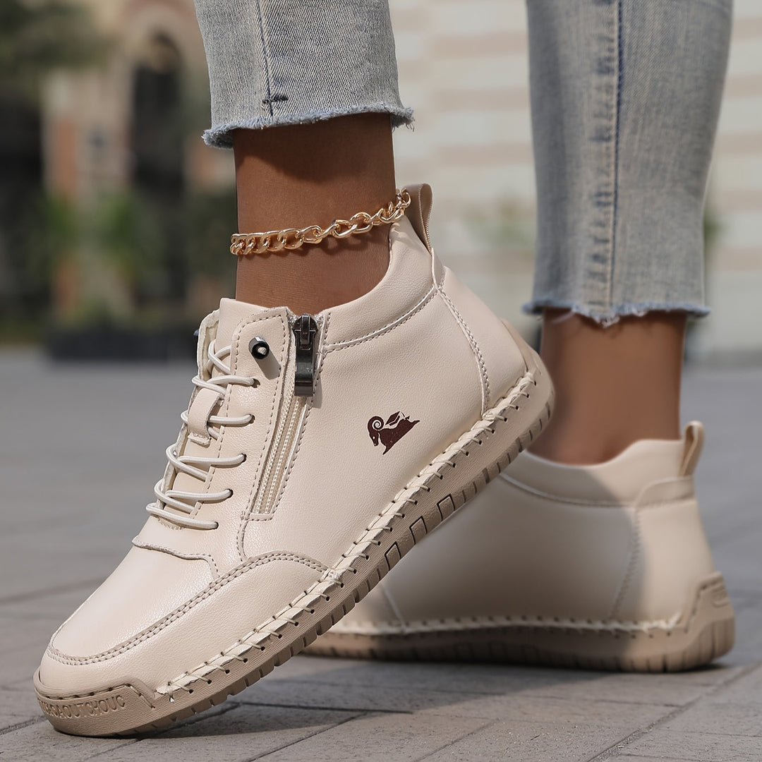 Everyday women's high-top sneakers with zip & laces, providing excellent comfort and support.