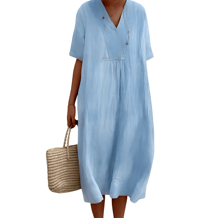Women's Cotton Linen Midi Dress
