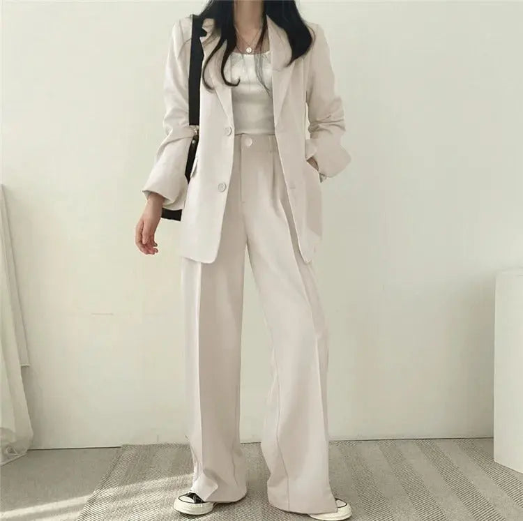 Comfortable women's trouser set, designed for elegant office wear and style.