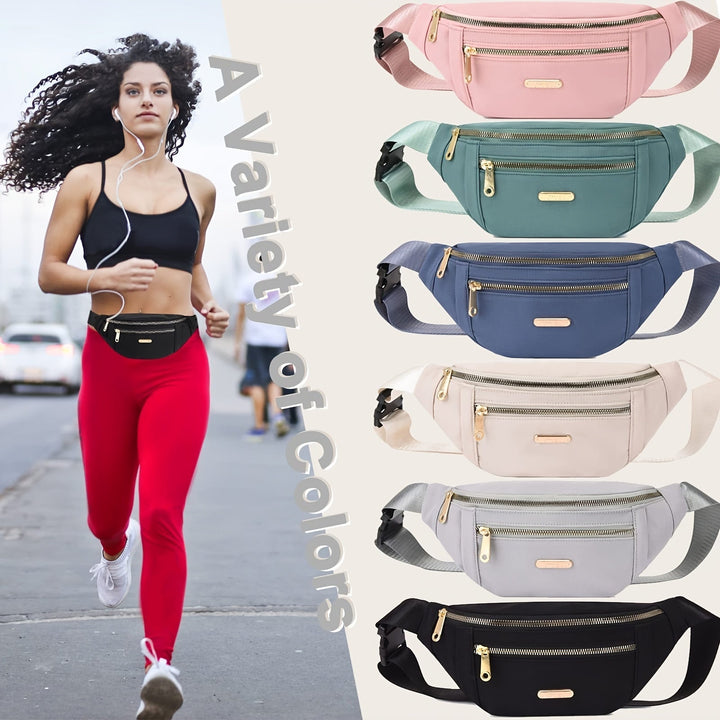 Durable nylon women's lightweight shoulder bag, adjustable strap & multi-zip pockets for essentials.