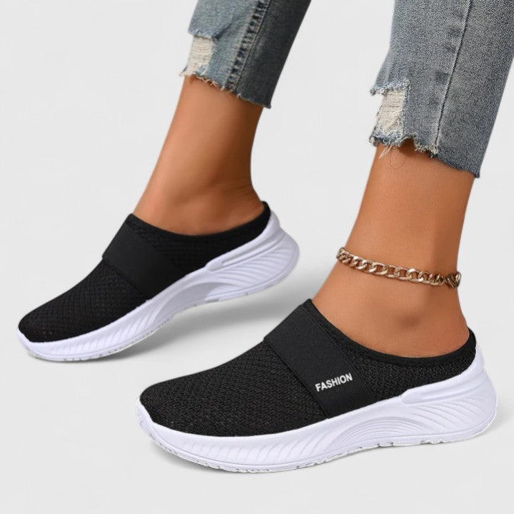 Modern women's orthopaedic sneakers for pain relief, style & foot health.
