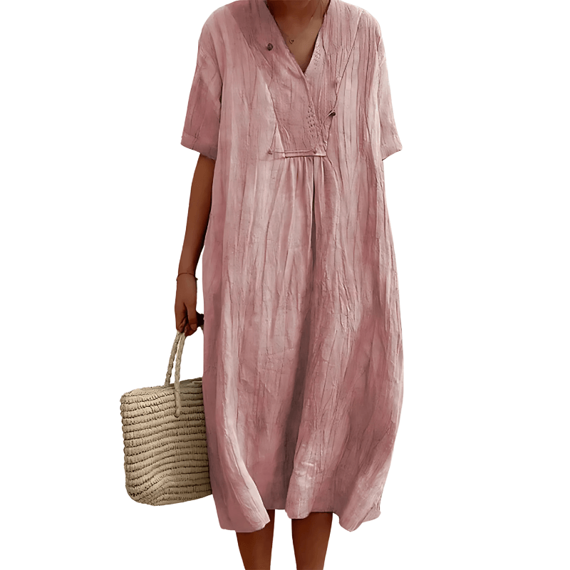 Women's Cotton Linen Midi Dress