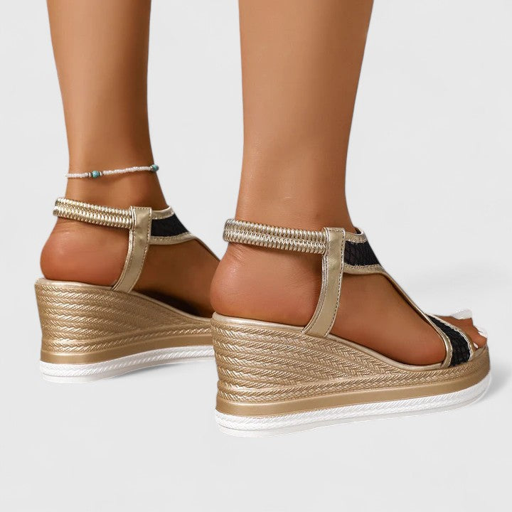 Beige women's orthopedic sandals, stylish & comfortable, perfect for summer elegance.