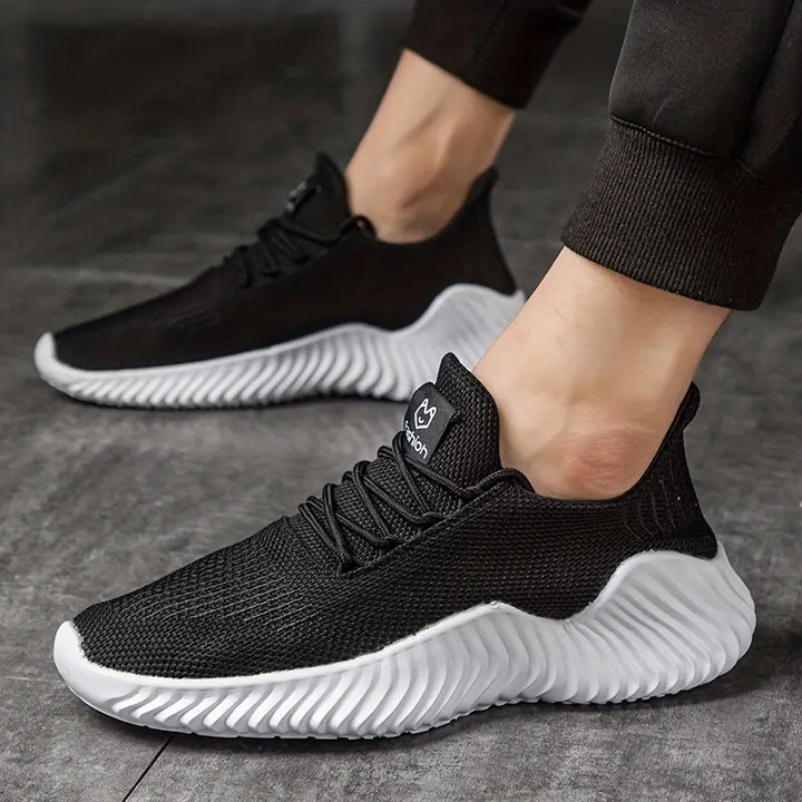 Men's running sneakers, lightweight lace-up design provides comfort and support for active workouts & versatile wear.