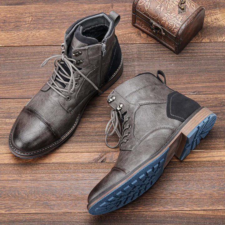 Men's Durable PU Leather Ankle Boots