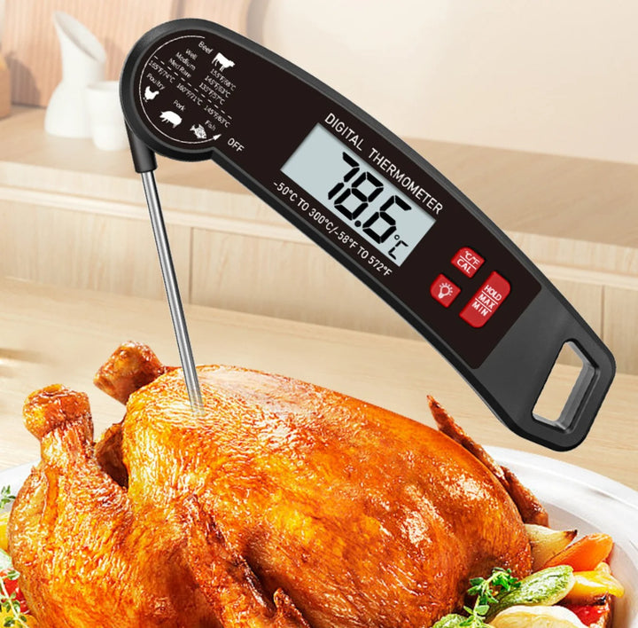 Digital Food Thermometer with Backlit LCD