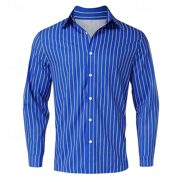 Women's classic long-sleeve striped shirt for everyday elegance & versatile style.