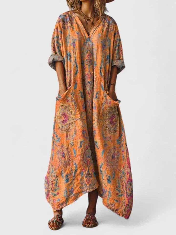 Women's formal maxi dress, elegant & flowy, ideal for special occasions, evening wear, or cocktail parties.
