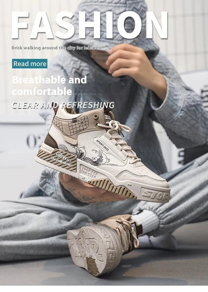 Side view of men's versatile lightweight casual sneakers, ideal for everyday fashion & walking.