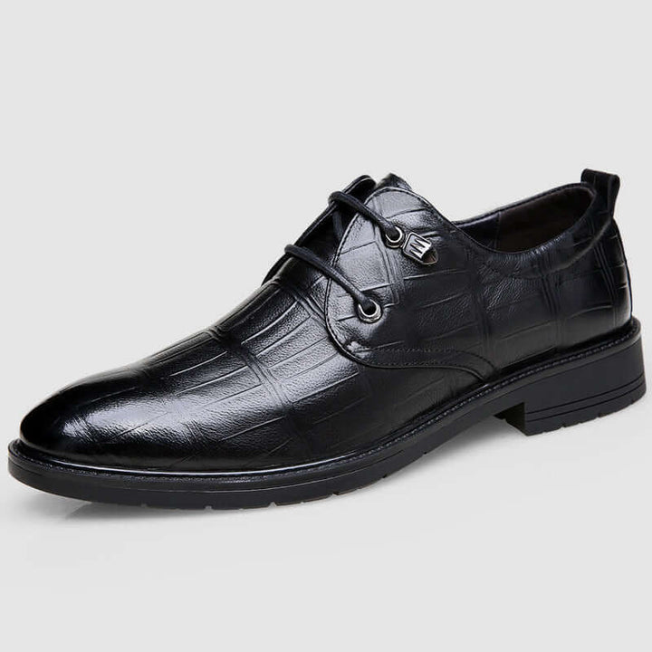 Men's Embossed Leather Lace Up Formal Shoes