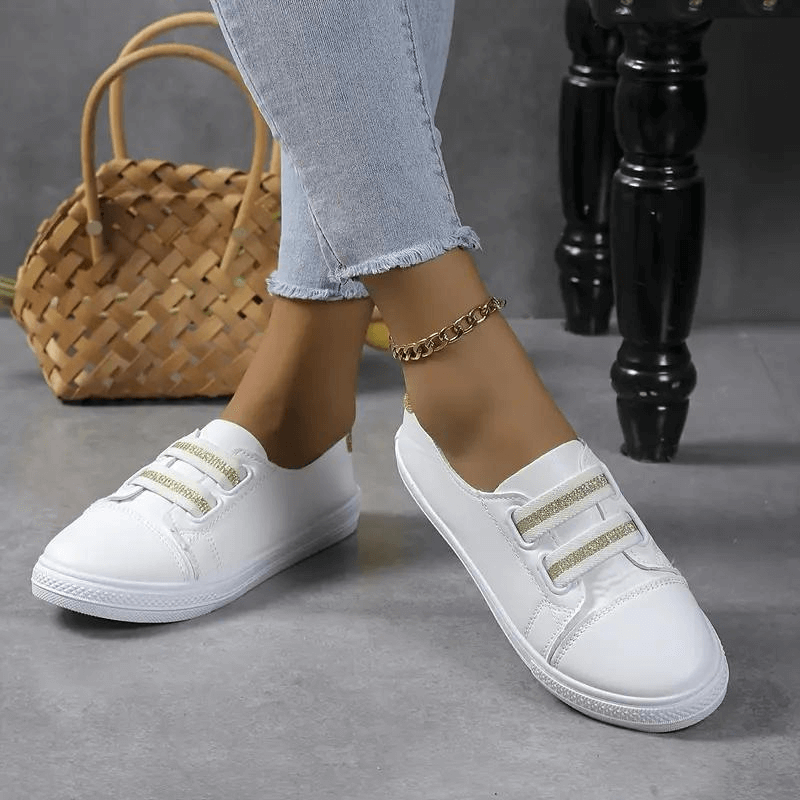 Women's Slip-On Trainers - Rounded Toe - Durable Sole