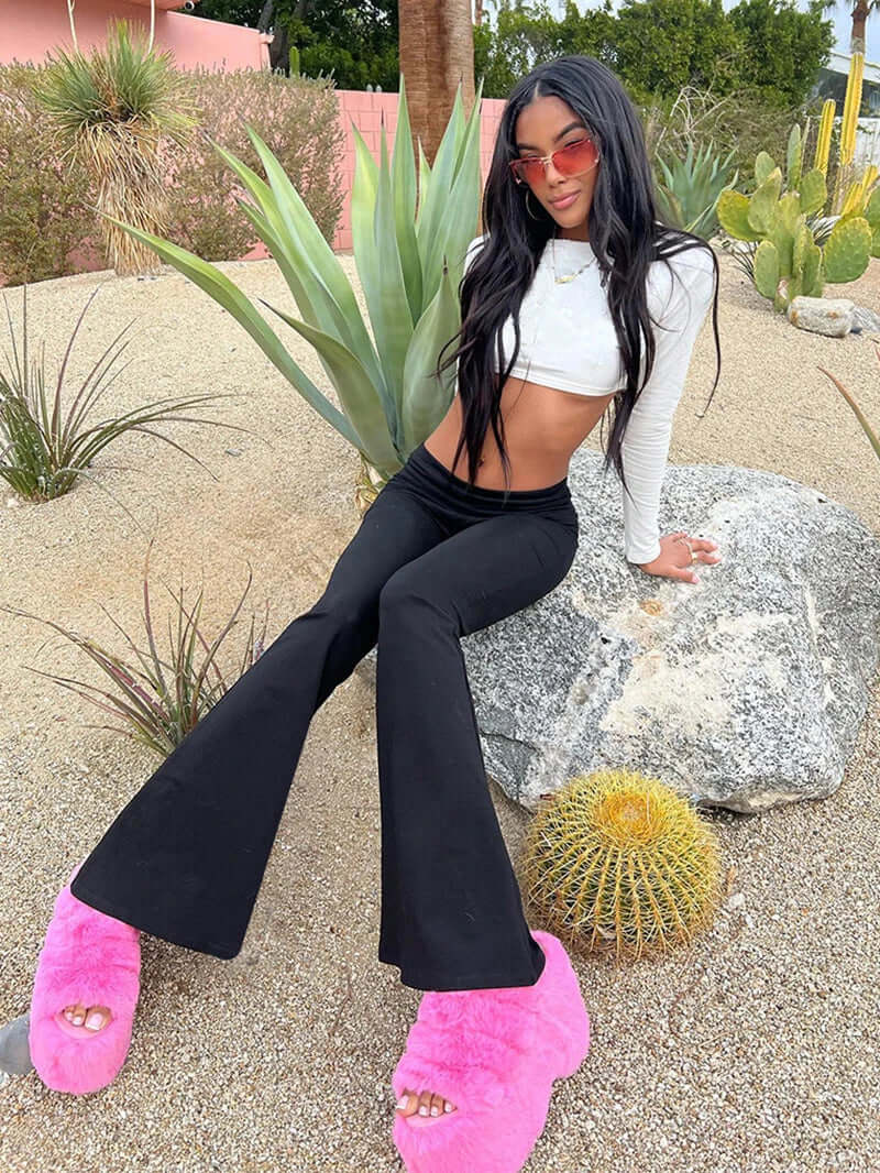 Women's Flared Stretch Trousers