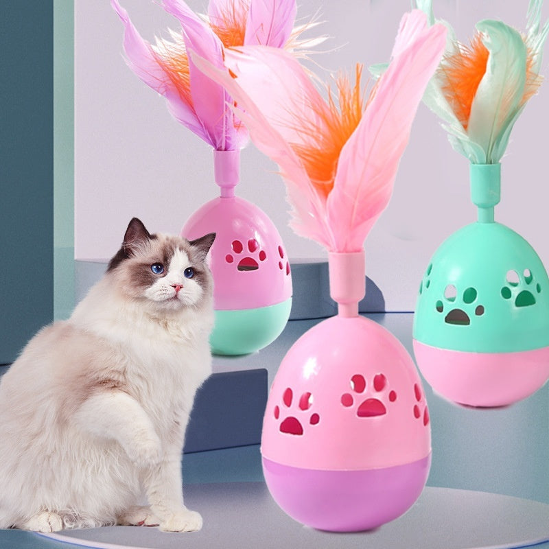 Interactive cat feather ball toy, perfect for engaging pet play and keeping cats active.