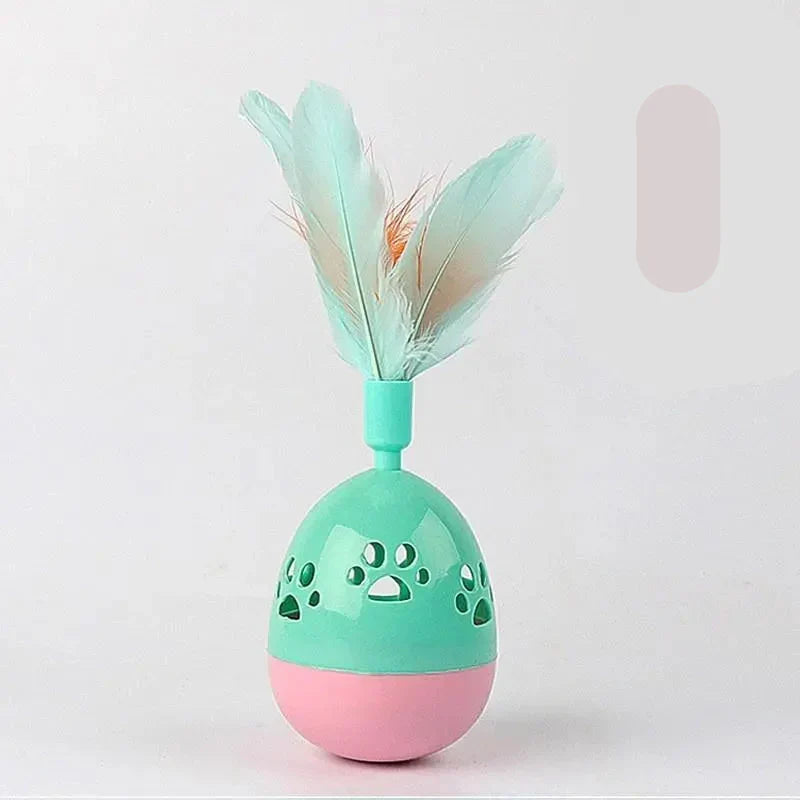Engaging interactive feather cat ball toy; ideal for cat exercise & boredom busting playtime.