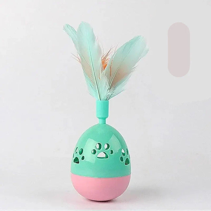 Engaging interactive feather cat ball toy; ideal for cat exercise & boredom busting playtime.