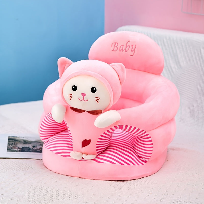 Adorable plush baby sitting chair, a comfortable & supportive gift for new parents. Essential baby gear.