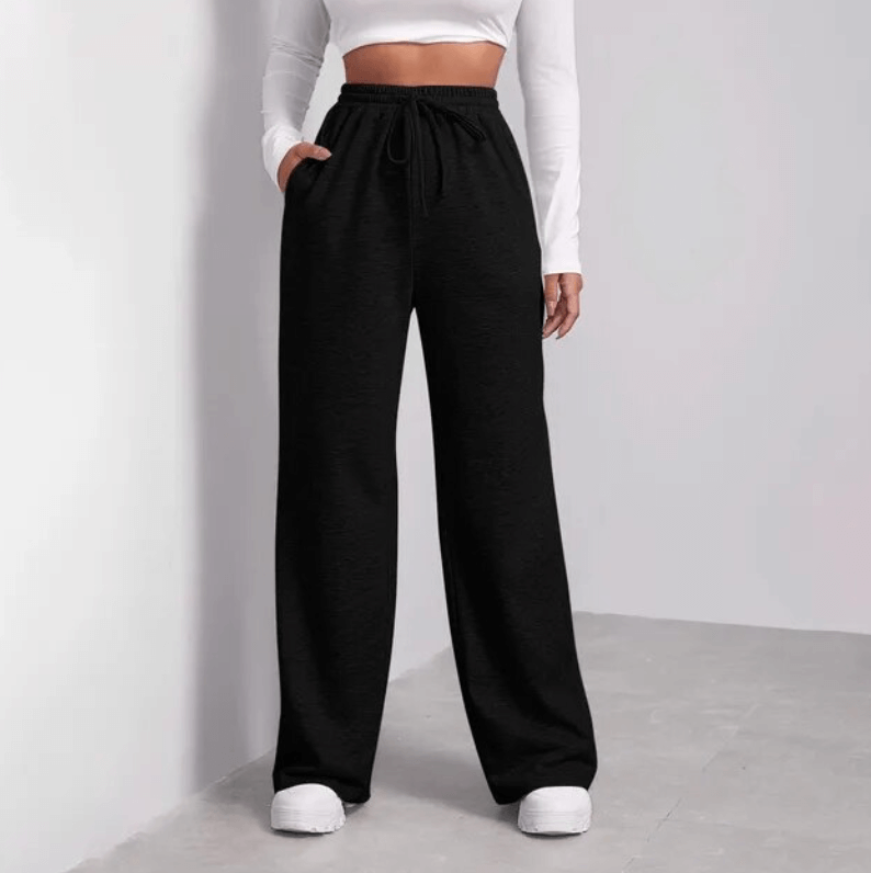 Women's Wide-Leg Trousers with Drawstring