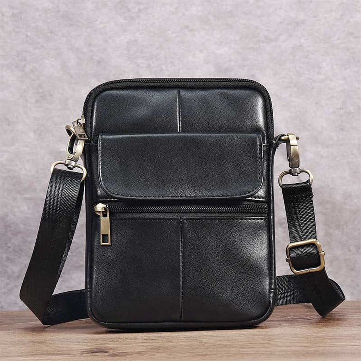 Men's compact shoulder bag, an essential accessory. Small crossbody for daily use & travel organization.