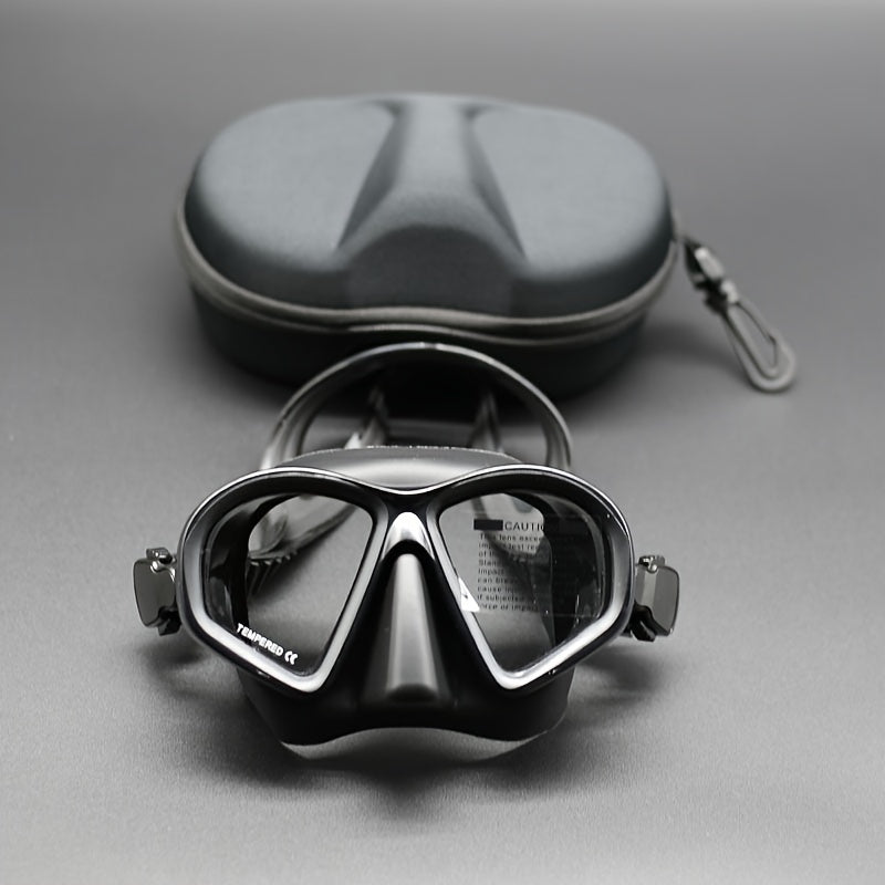 Crystal-clear vision with anti-fog tempered glass dive mask, featuring a convenient camera mount.