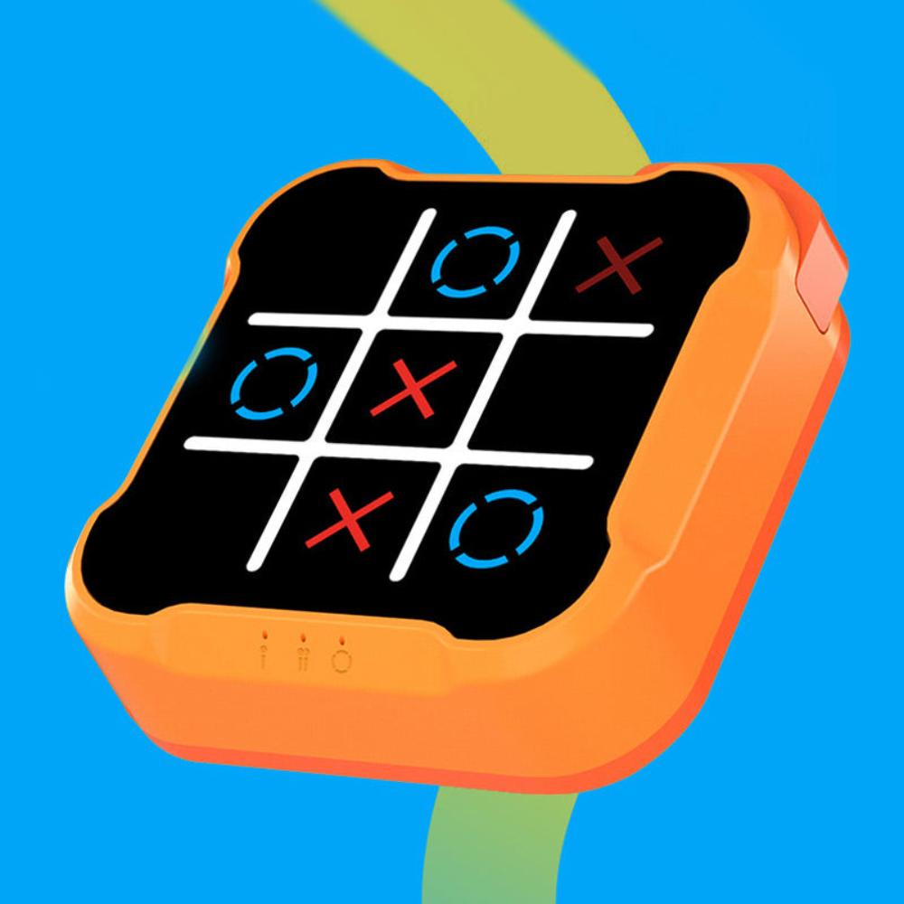 Portable electronic Tic-Tac-Toe, a brain game & puzzle, great for travel & learning fun, unisex design.