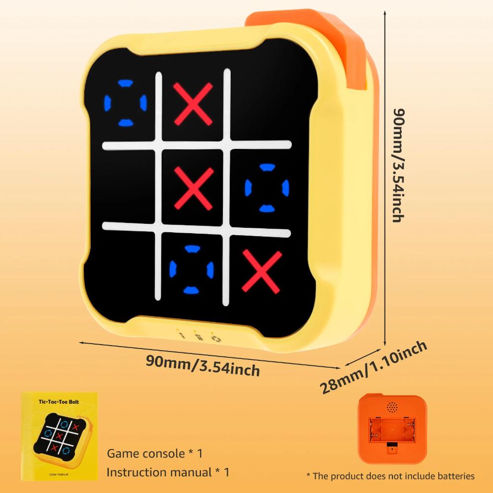 Interactive electronic Tic-Tac-Toe, a learning toy & classic strategy game for all ages, portable family fun.
