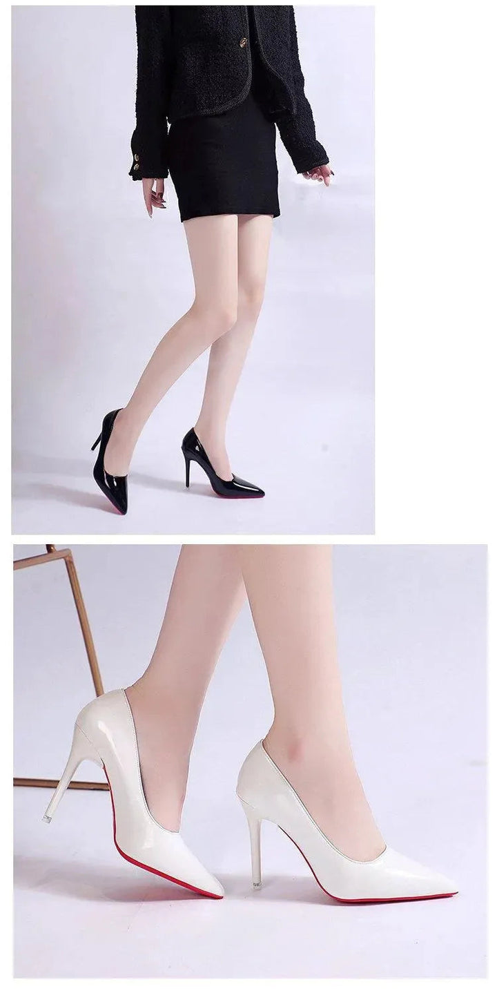 Versatile dress pumps, black stiletto heels for women, great for formal events and office wear.