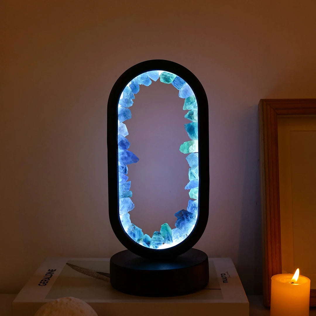 Elegant Crystal Oval LED Table Lamp: Modern home decor, ambient light. Perfect for bedroom or living room desk.