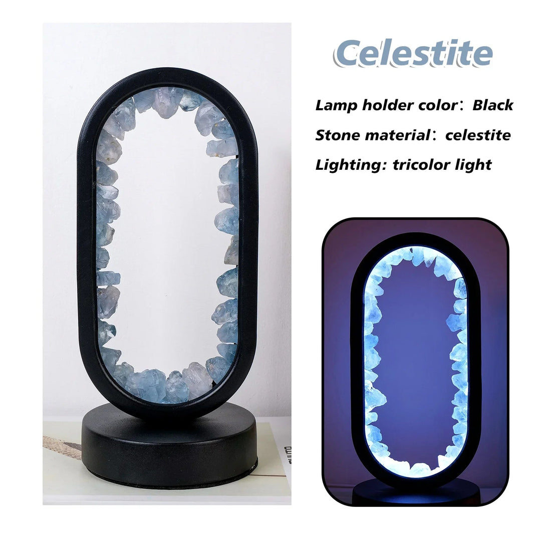 Stylish oval crystal LED desk lamp: Features a sleek modern design, ideal for contemporary home or office decor.