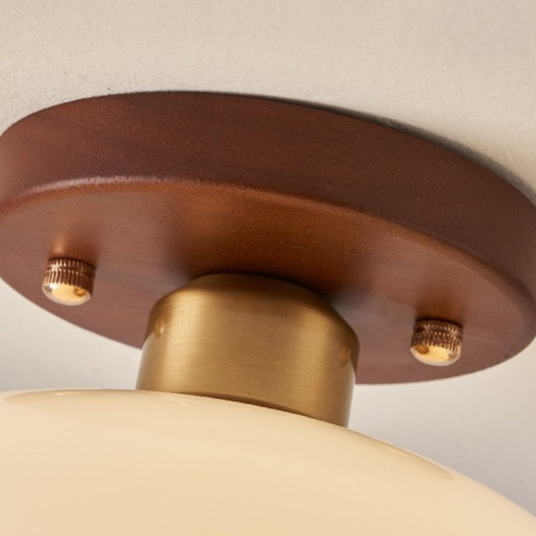 Chic French Bauhaus wooden ceiling lamp for modern interiors, offering warm, inviting atmospheric light.