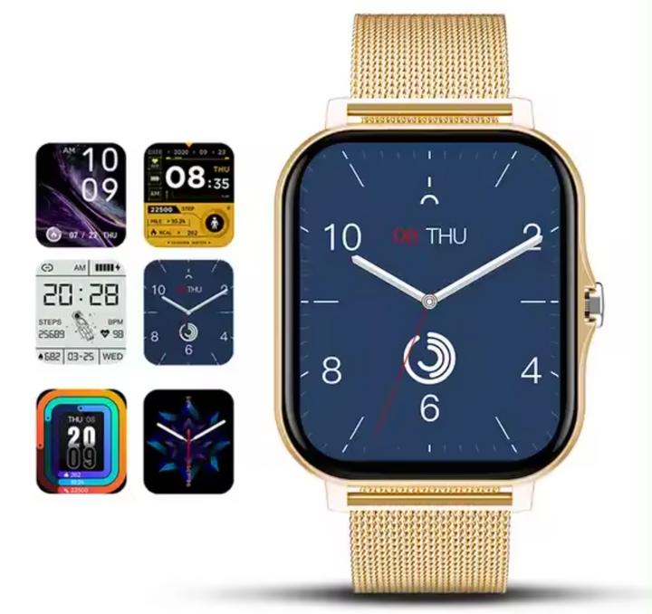 Sleek black women's smartwatch, an elegant activity tracker for fitness and wellness goals.