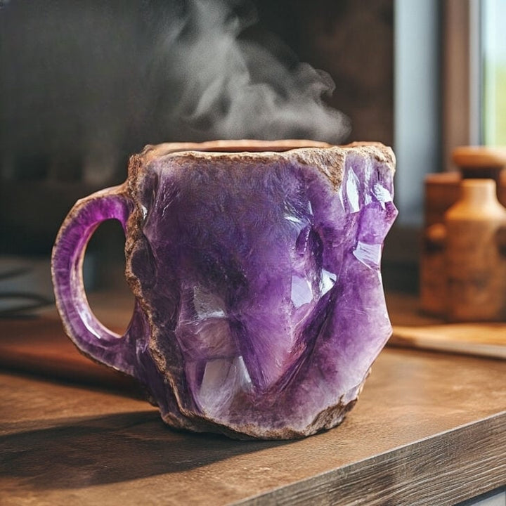 Premium insulated mineral mug, crystal design, microwave safe, for coffee & tea.