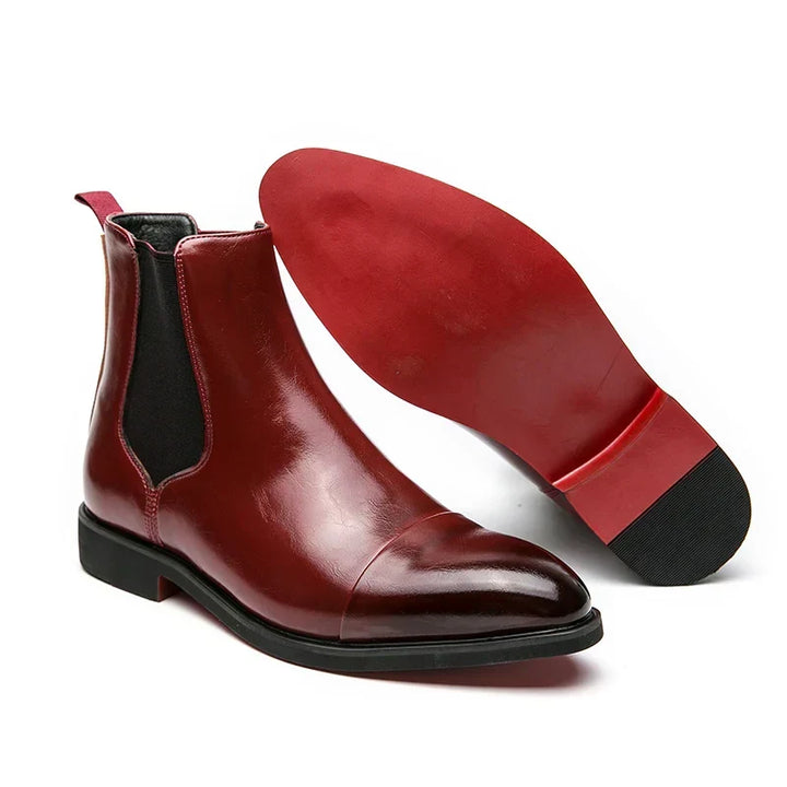 Comfortable men's slip-on ankle boots, versatile for office wear or smart casual; elegant dress footwear.