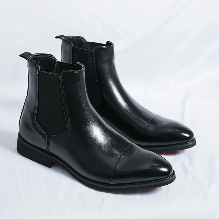 Sophisticated men's dress boots, easy slip-on style. Ideal formal or smart casual footwear, classic & comfortable.