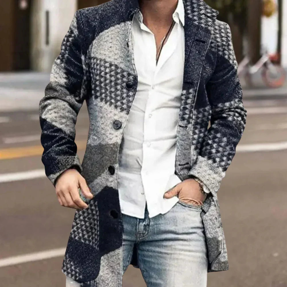 High-quality men's winter coat, designed for warmth & style. A timeless piece of elegant men's outerwear.