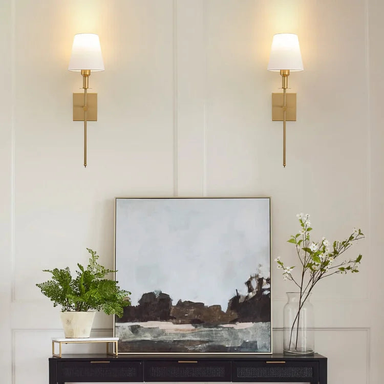Elegant Rechargeable Wireless Wall Lamp 2 Pack with Remote, Metal and Cloth Finish, Suitable for Indoor and Outdoor Use