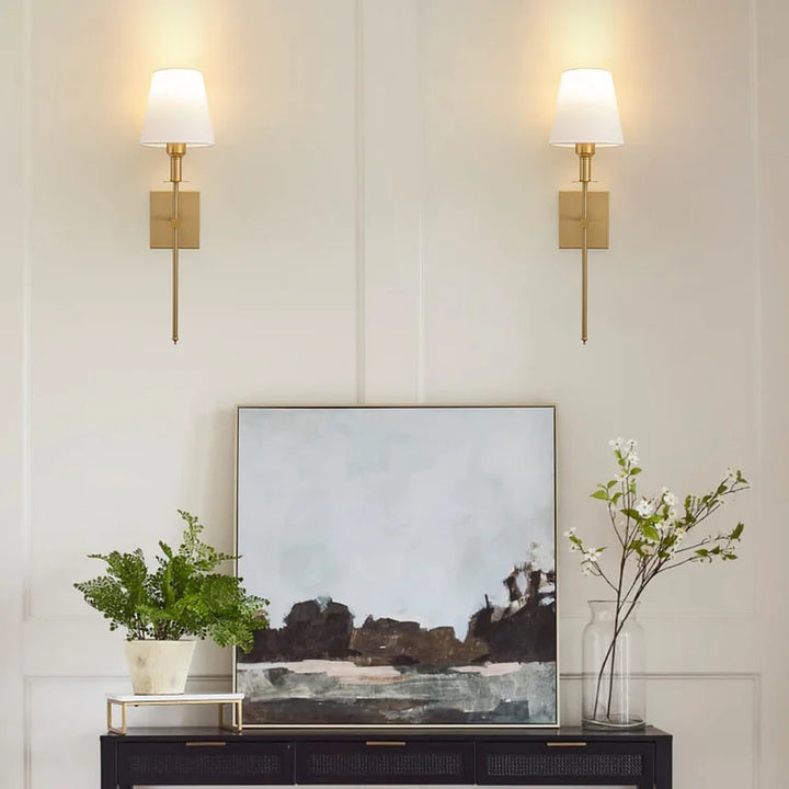 Elegant Rechargeable Wireless Wall Lamp 2 Pack with Remote, Metal and Cloth Finish, Suitable for Indoor and Outdoor Use