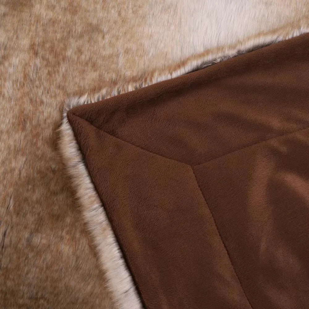 "Elegant soft mink faux fur throw blanket, luxurious, plush, gray tones, perfect for cozy home decor, 79x75 inches."